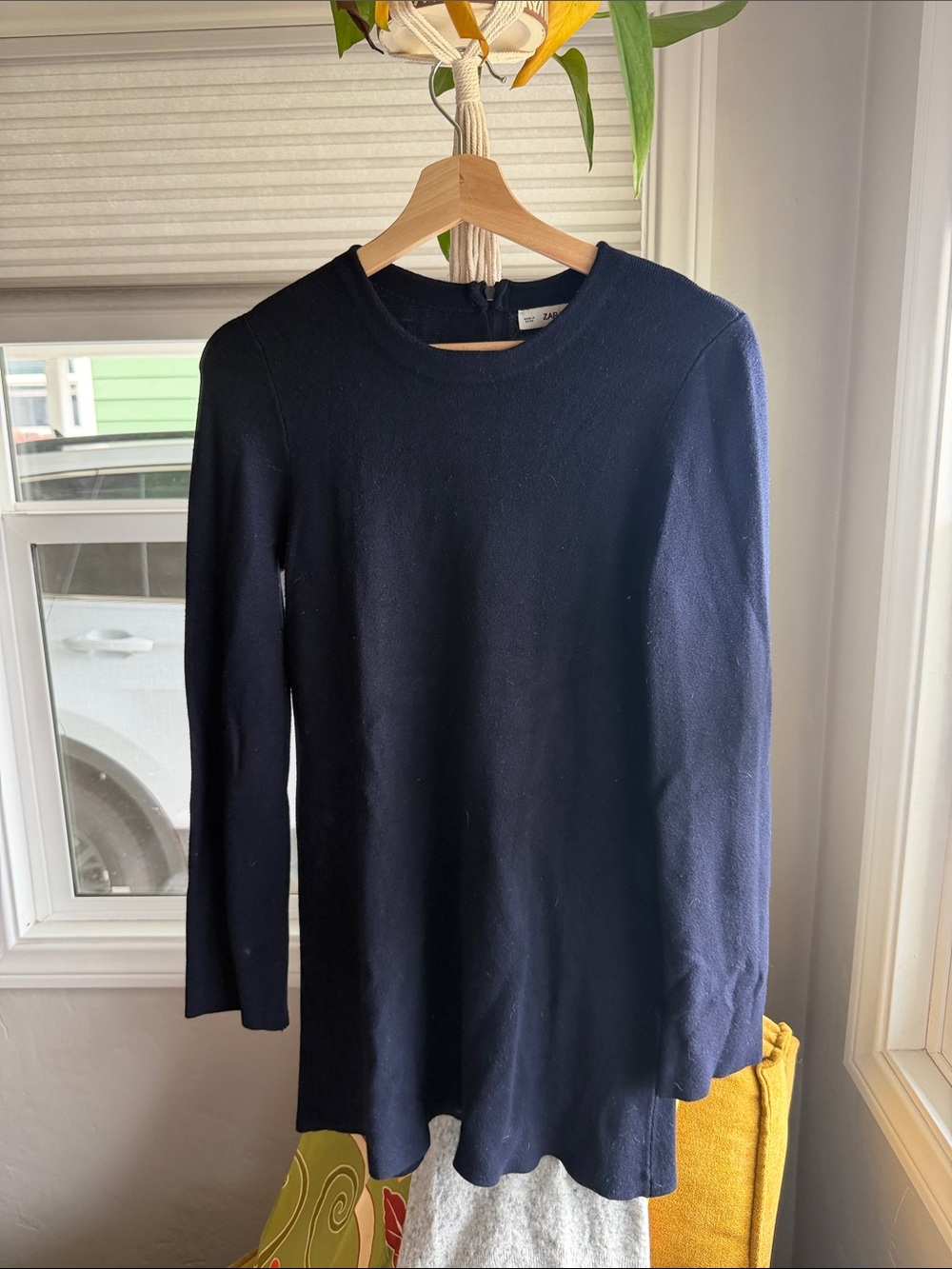 Zara Men's Navy Crewneck Sweater